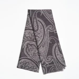 Gray Wool Stole - Paisley Pattern>E.Marinella Cheap