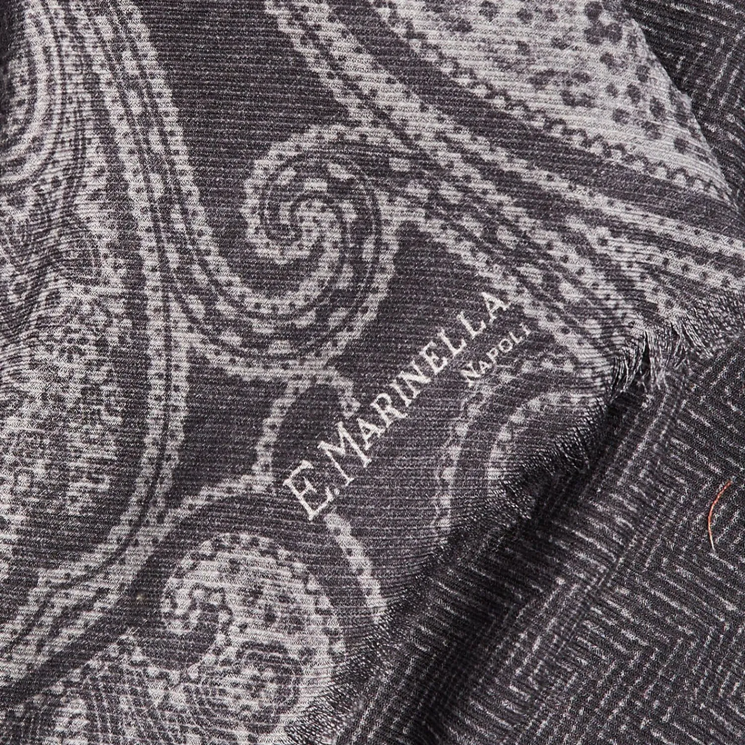 Gray Wool Stole - Paisley Pattern>E.Marinella Cheap