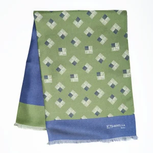 Green And Blue Double Silk Scarf>E.Marinella Fashion