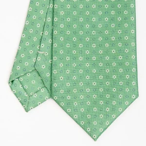 Green Sartorial Classic Silk Tie - Small Flower Pattern>E.Marinella Best Sale