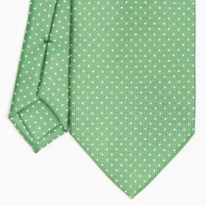 Green Sartorial Classic Silk Tie Polka Dot Pattern>E.Marinella Clearance