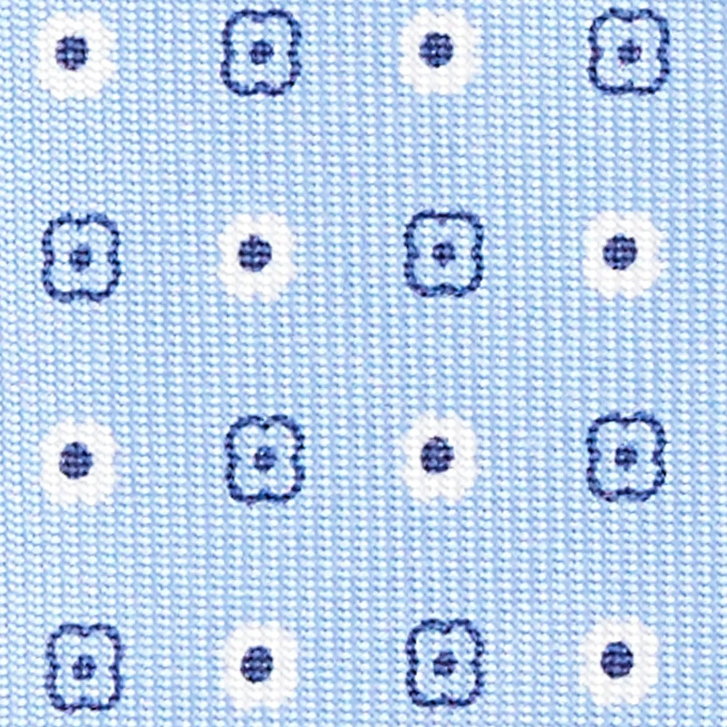 Light Blue 5 Fold Sartorial Silk Tie - Small Flower Pattern>E.Marinella Clearance