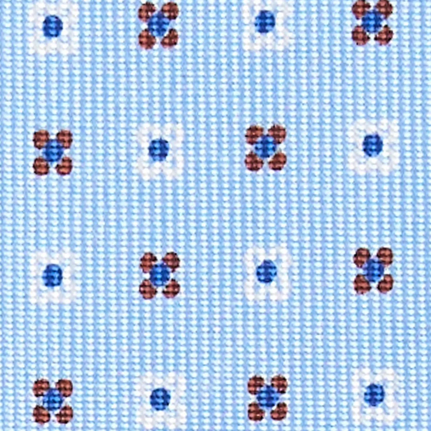 Light Blue 9 Fold Sartorial Silk Tie Small Flower Pattern>E.Marinella New