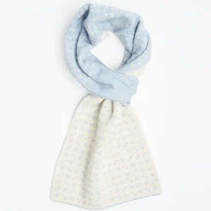 Light Blue And Beige Two-Tone Cashmere Neck Warmer Geometric Pattern>E.Marinella Best Sale