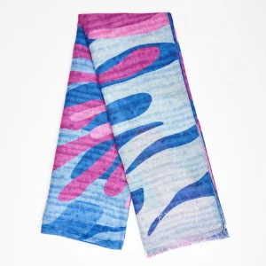 Light Blue And Fuchsia Cotton And Linen Stole>E.Marinella Sale