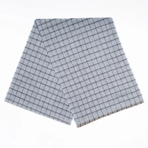 Light Blue Cashmere Small-Check Scarf>E.Marinella Flash Sale
