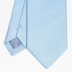 Light Blue Ceremonial Jacquard Silk Tie - Small Polka Dot Pattern>E.Marinella Hot