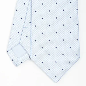 Light Blue Ceremonial Jacquard Silk Tie - Polka Dot Pattern>E.Marinella Cheap