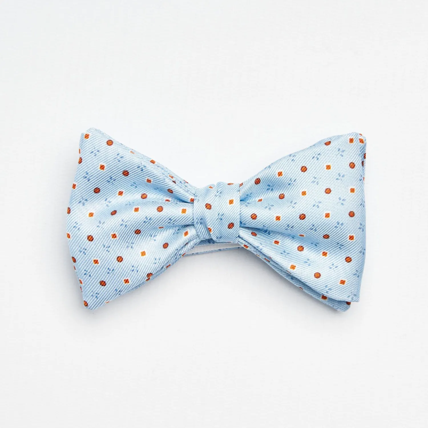 Light Blue Pre-Knotted Silk Bowtie- Small Flower Pattern>E.Marinella Best Sale
