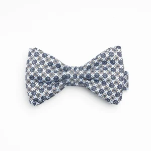 Light Blue Pre-Knotted Silk Bowtie- Large Flower Pattern>E.Marinella Cheap