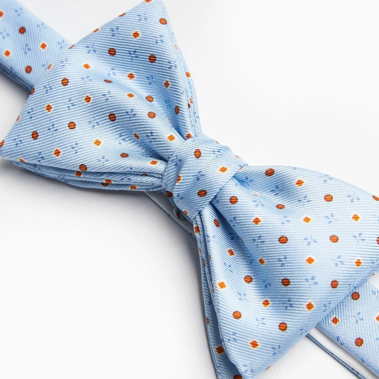 Light Blue Pre-Knotted Silk Bowtie- Small Flower Pattern>E.Marinella Best Sale