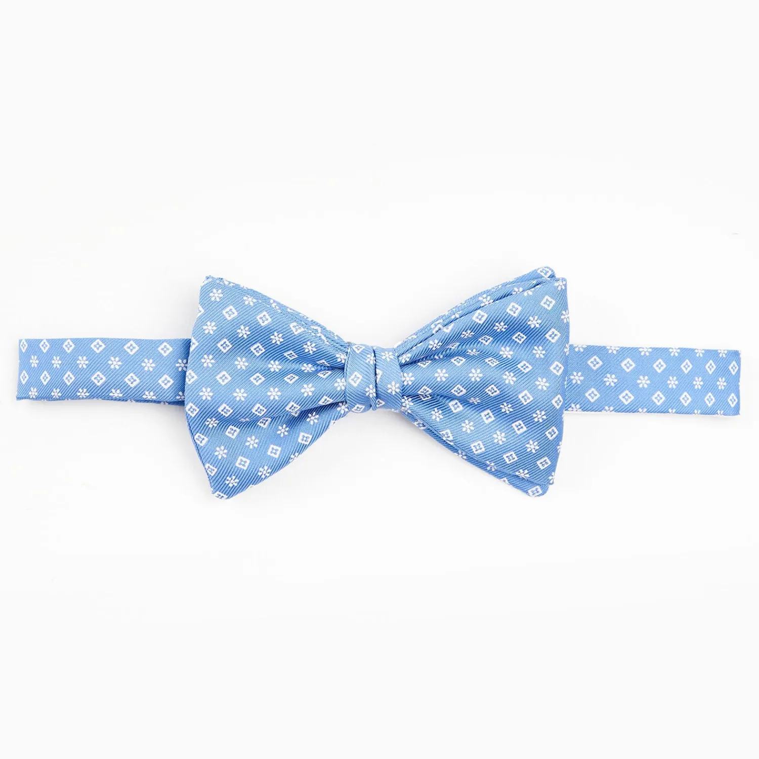 Light Blue Pre-Knotted Silk Bowtie - Small Flower Pattern>E.Marinella Sale