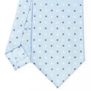 Light Blue Sartorial Classic Silk Tie - Small Flower Designs>E.Marinella Discount