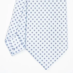 Light Blue Sartorial Classic Silk Tie - Small Flower Designs>E.Marinella Best