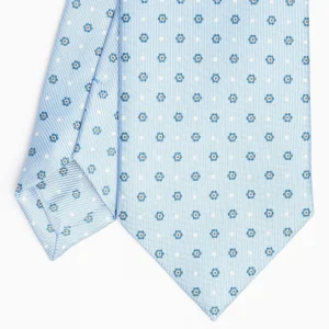Light Blue Sartorial Classic Silk Tie Small Flower Pattern>E.Marinella Best