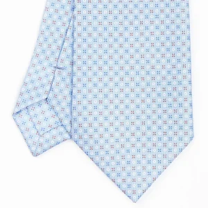 Light Blue Sartorial Classic Silk Tie - Small Flower Pattern>E.Marinella Outlet