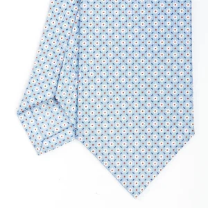 Light Blue Sartorial Classic Silk Tie - Small Flower Pattern>E.Marinella Sale