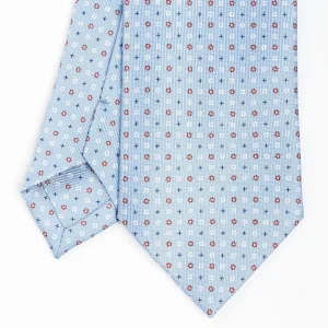 Light Blue Sartorial Classic Silk Tie - Small Flower Pattern>E.Marinella Cheap
