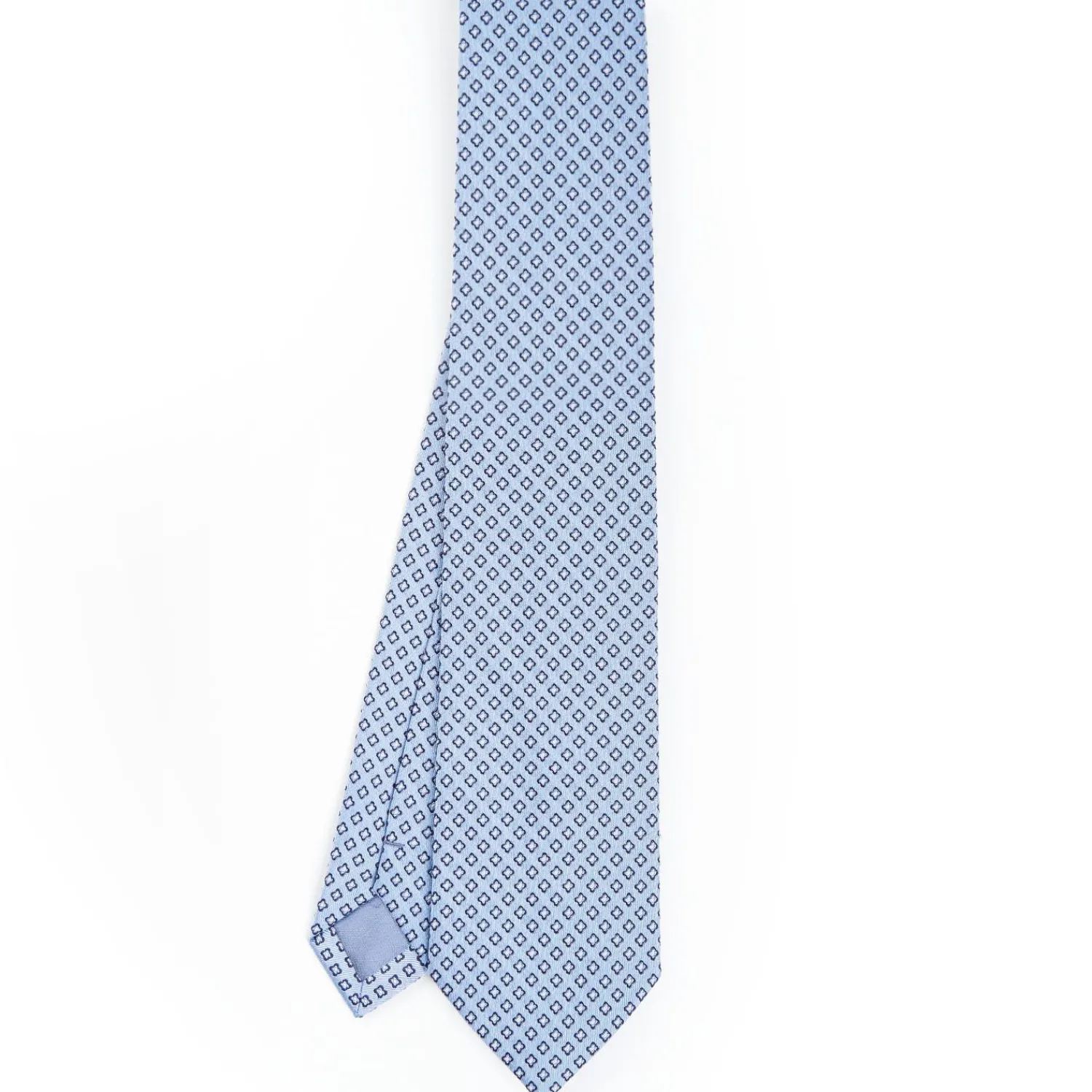 Light Blue Sartorial Jacquard Silk Tie - Small Geometric Pattern>E.Marinella Best Sale