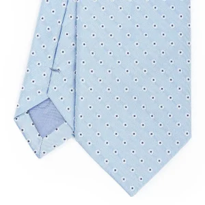 Light Blue Sartorial Jacquard Silk Tie - Small Geometric Pattern>E.Marinella Cheap