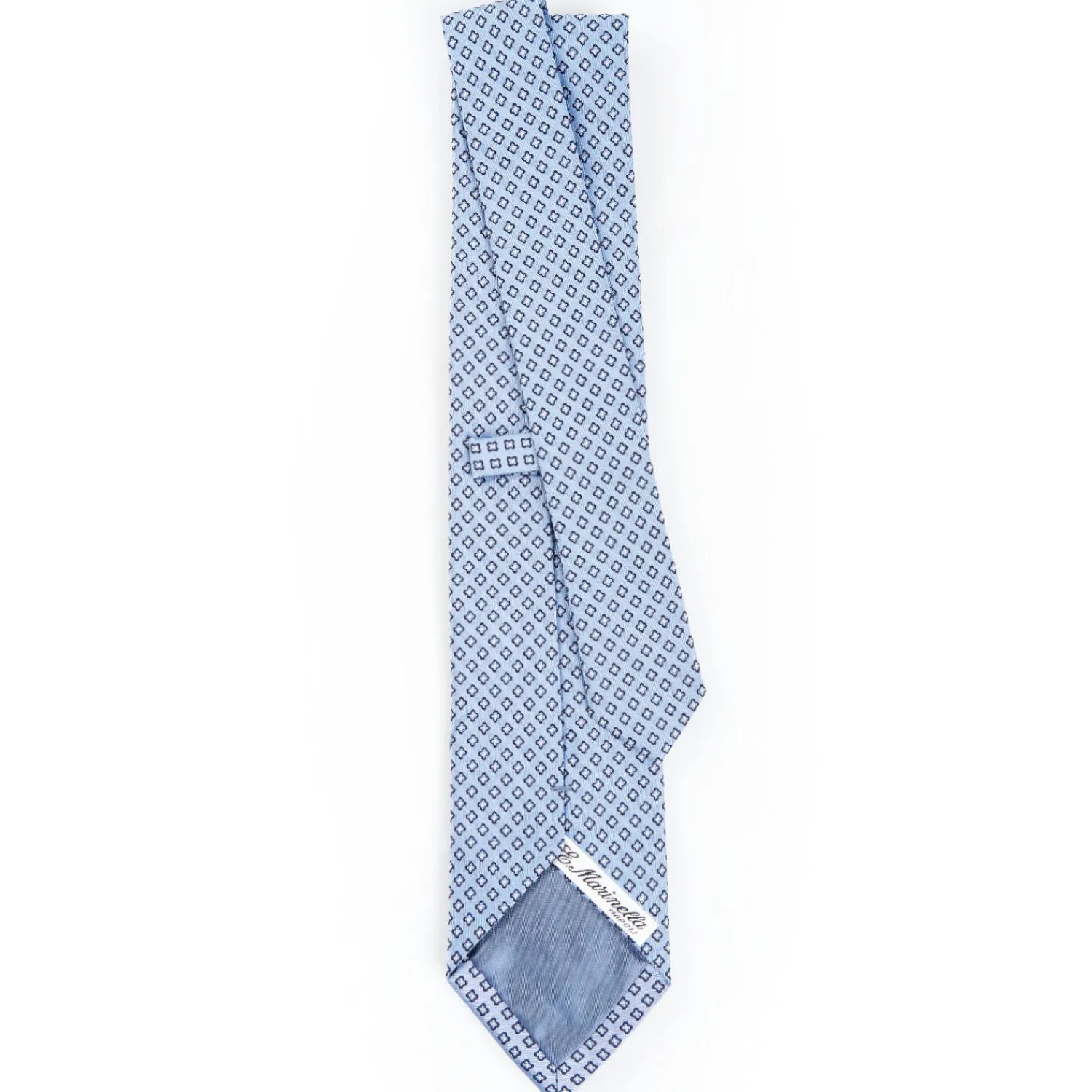 Light Blue Sartorial Jacquard Silk Tie - Small Geometric Pattern>E.Marinella Best Sale