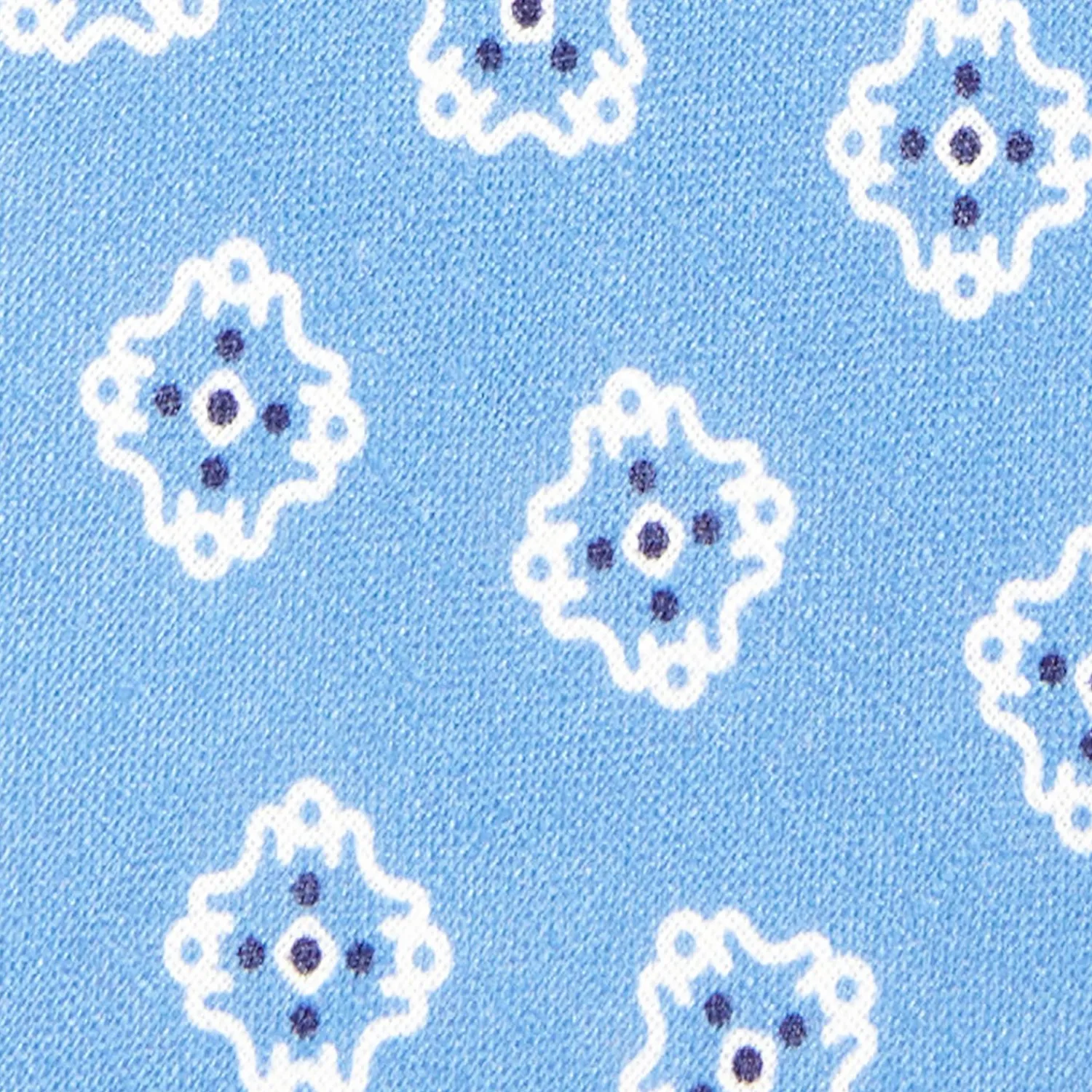 Light Blue Sartorial Linen Tie - Large Flower Pattern>E.Marinella Sale