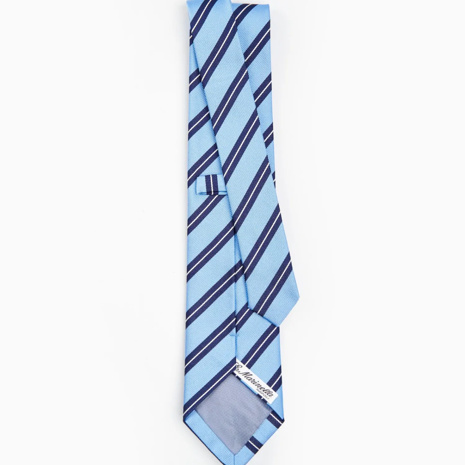 Light Blue Sartorial Striped Silk Tie>E.Marinella Outlet