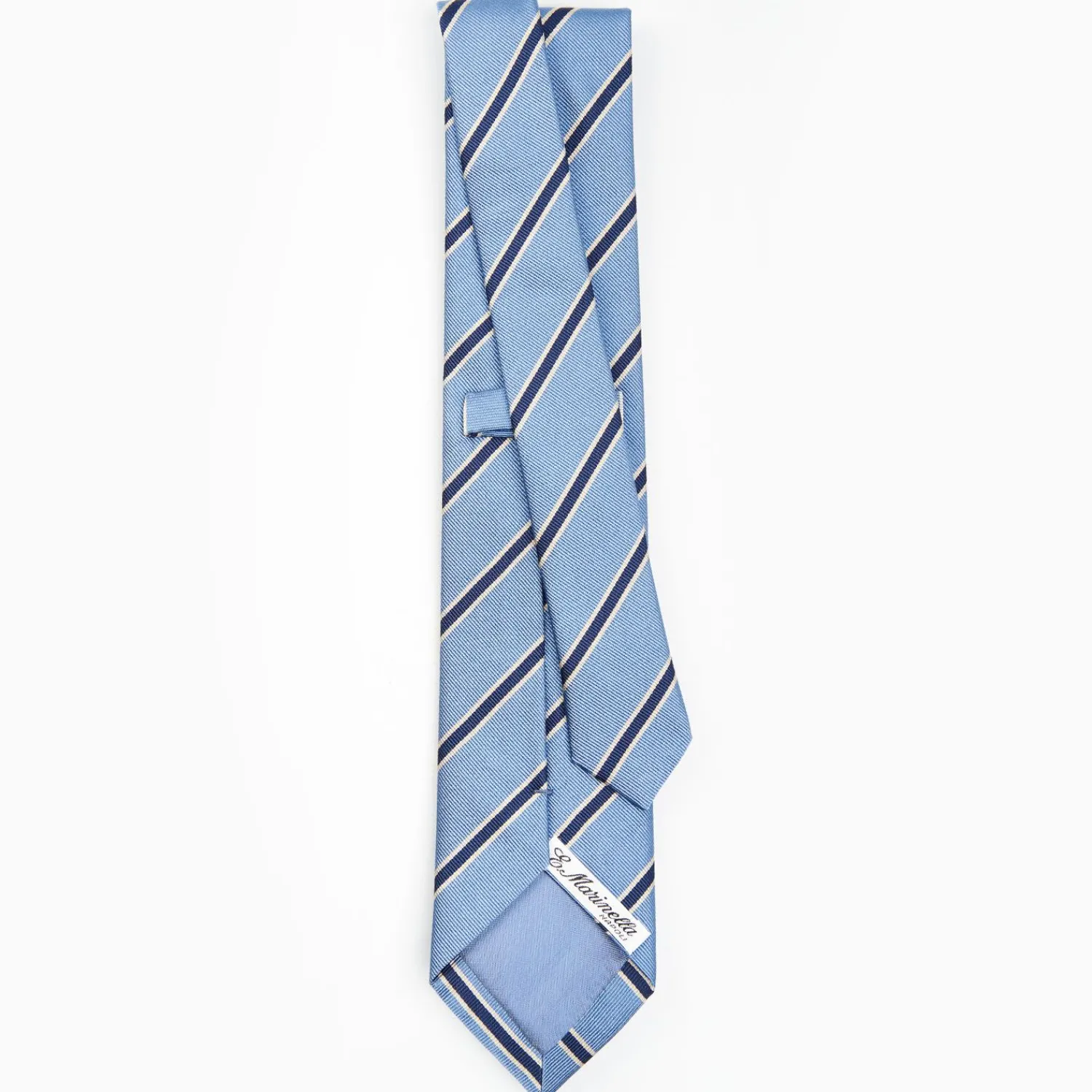 Light Blue Sartorial Striped Silk Tie>E.Marinella Clearance