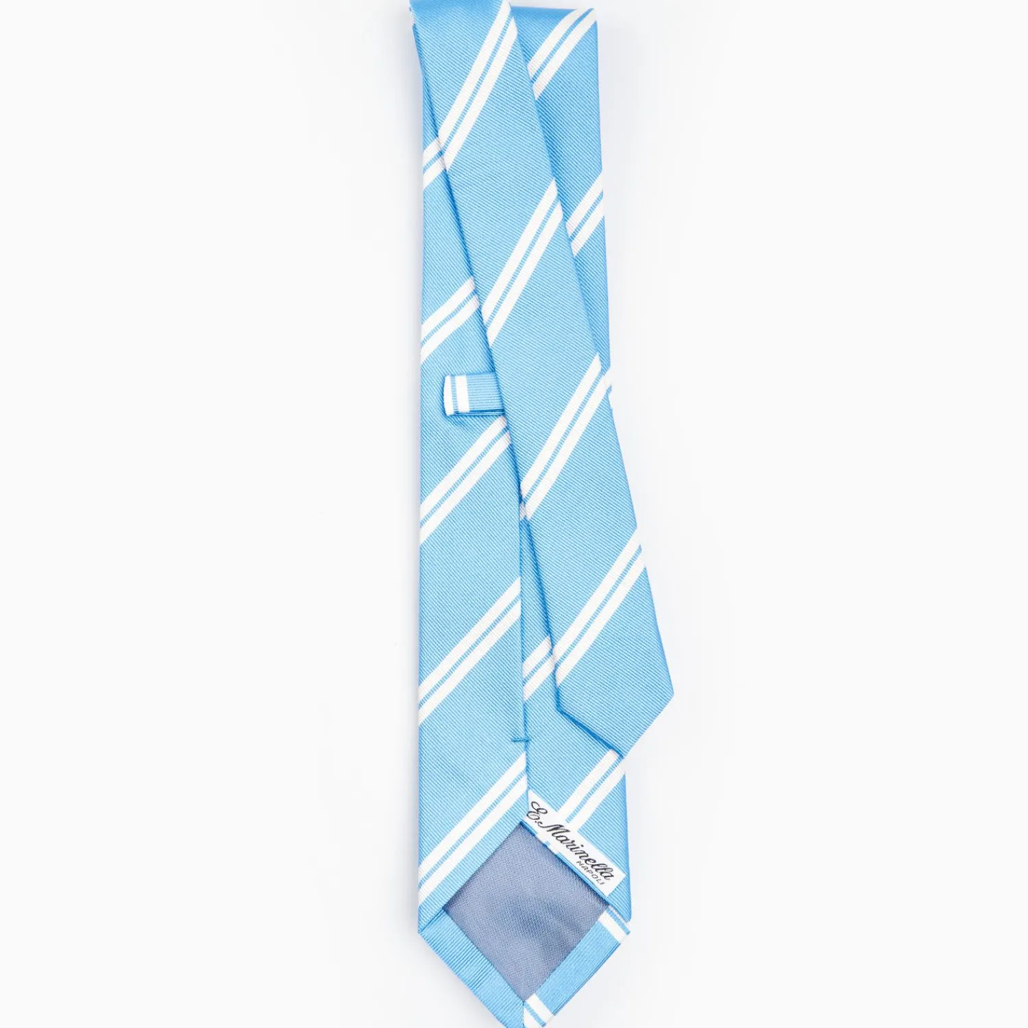 Light Blue Sartorial Striped Silk Tie>E.Marinella Outlet