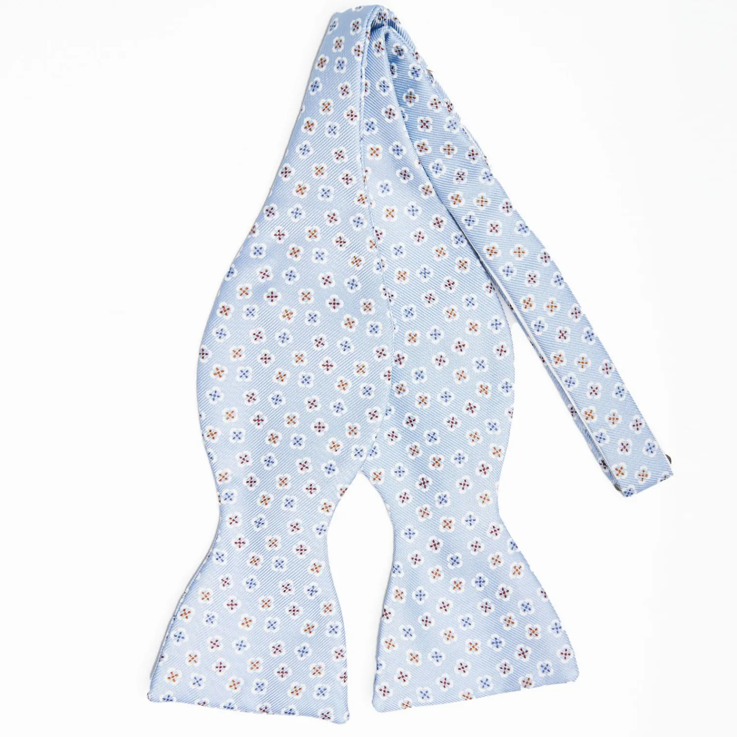 Light Blue Silk Bowtie To Self-Tie - Small Flower Pattern>E.Marinella Flash Sale