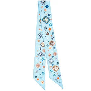 Light Blue Silk Twilly World Of Archivio Flowers 1961>E.Marinella Cheap