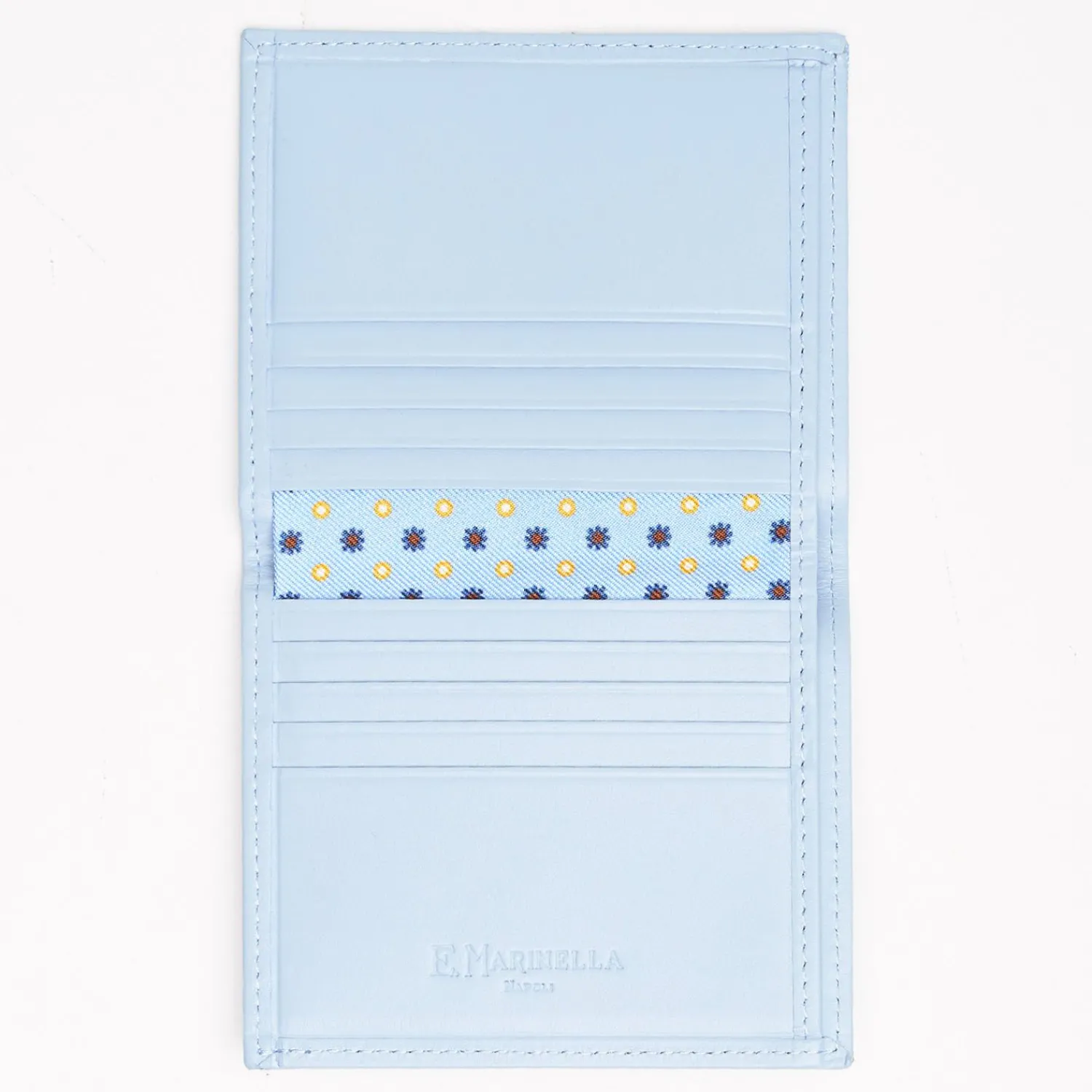Light Blue Small Wallet In Silk And Leather>E.Marinella Online