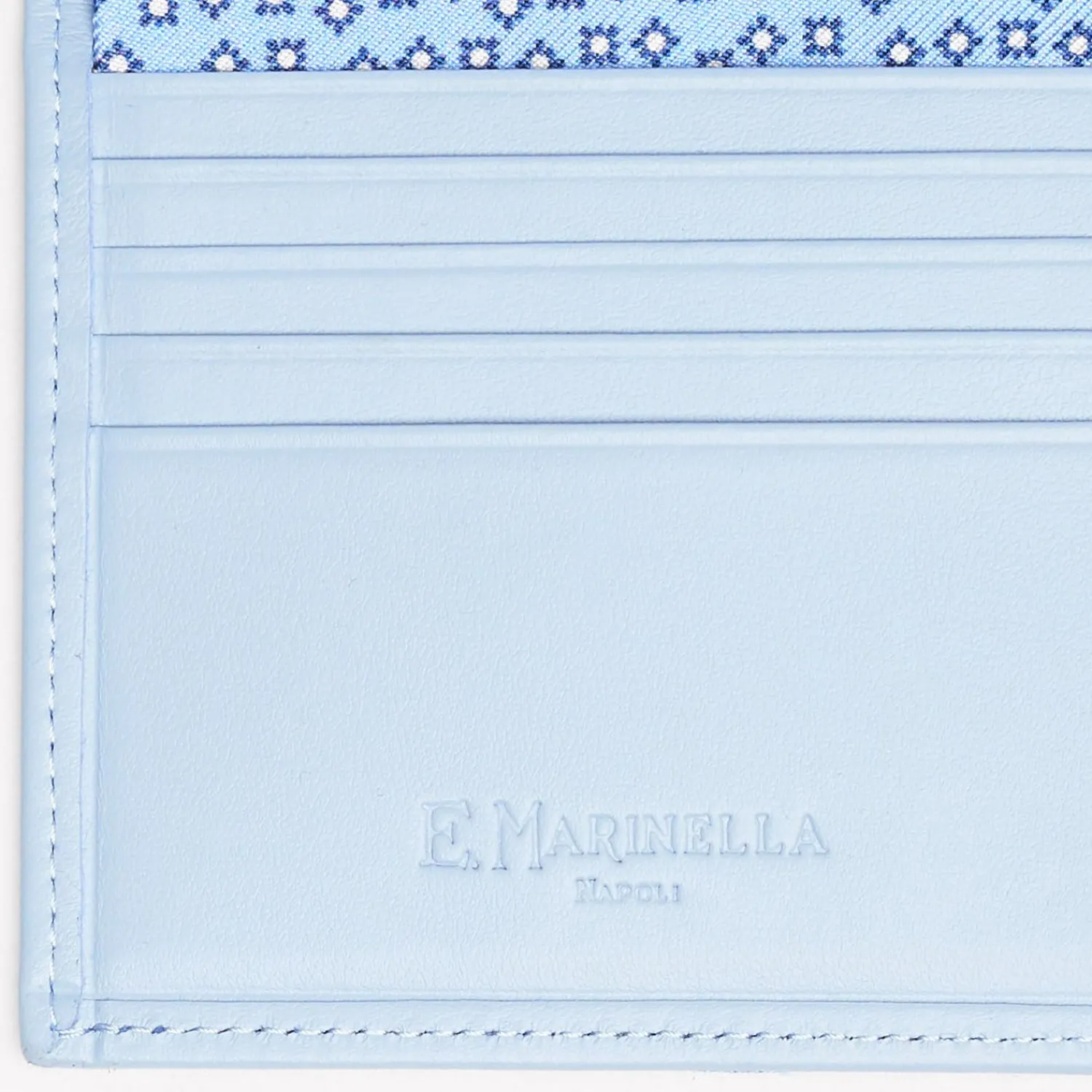 Light Blue Small Wallet In Silk And Leather>E.Marinella Outlet