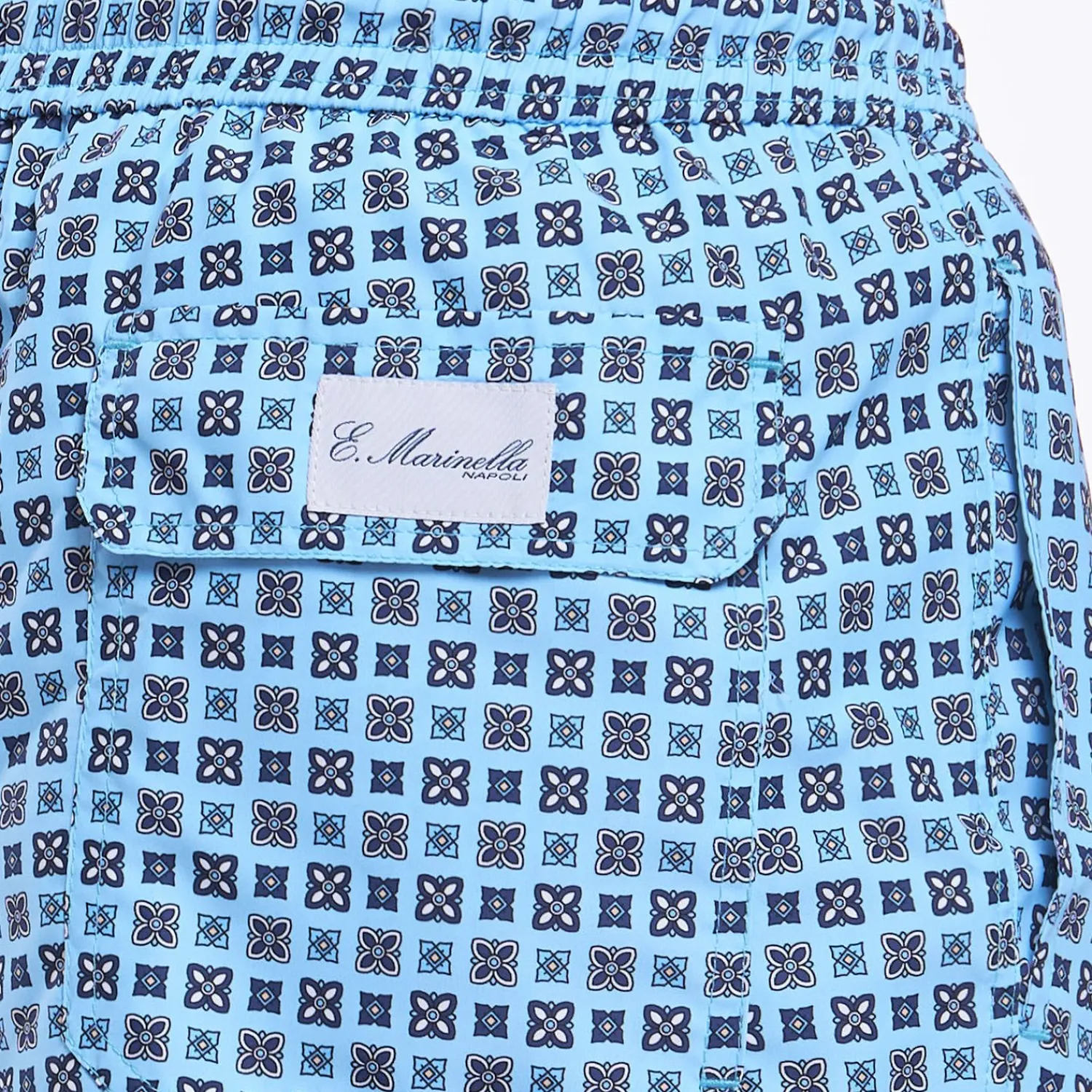 Light Blue Swim Short - Large Flower Pattern>E.Marinella Shop
