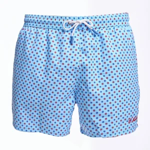 Light Blue Swim Short - Small Flower Pattern>E.Marinella Clearance