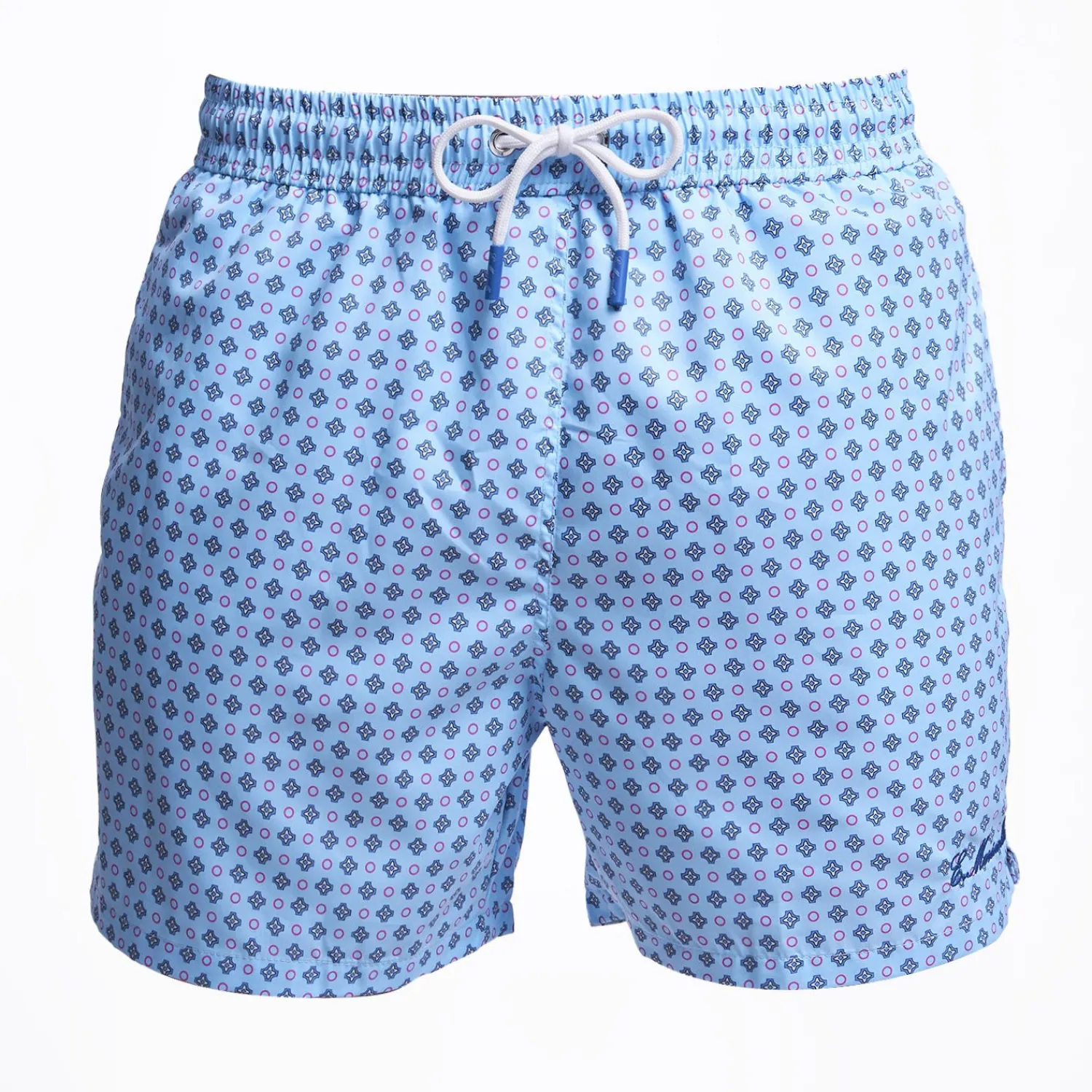 Light Blue Swim Short - Small Flower Pattern>E.Marinella Shop
