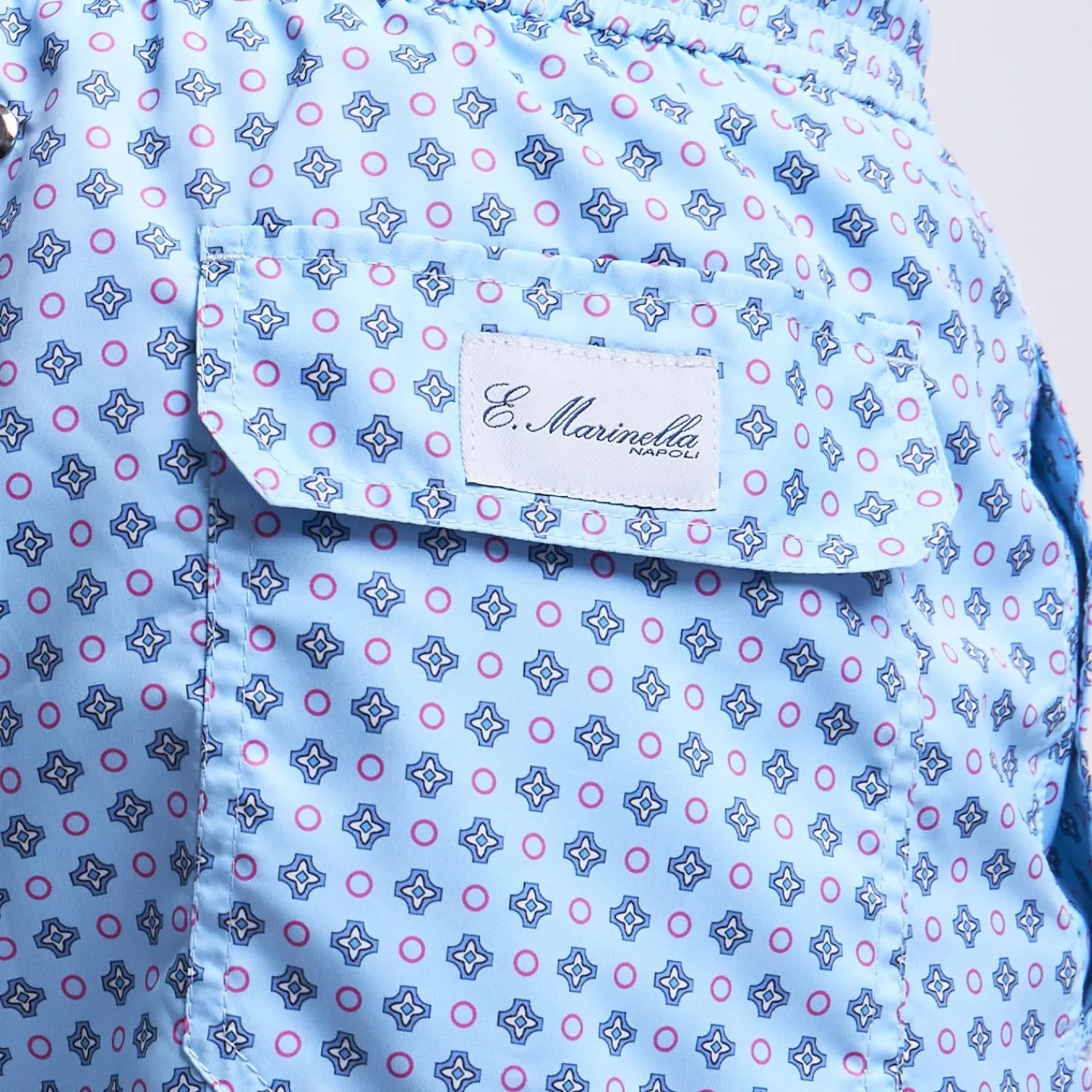 Light Blue Swim Short - Small Flower Pattern>E.Marinella Shop