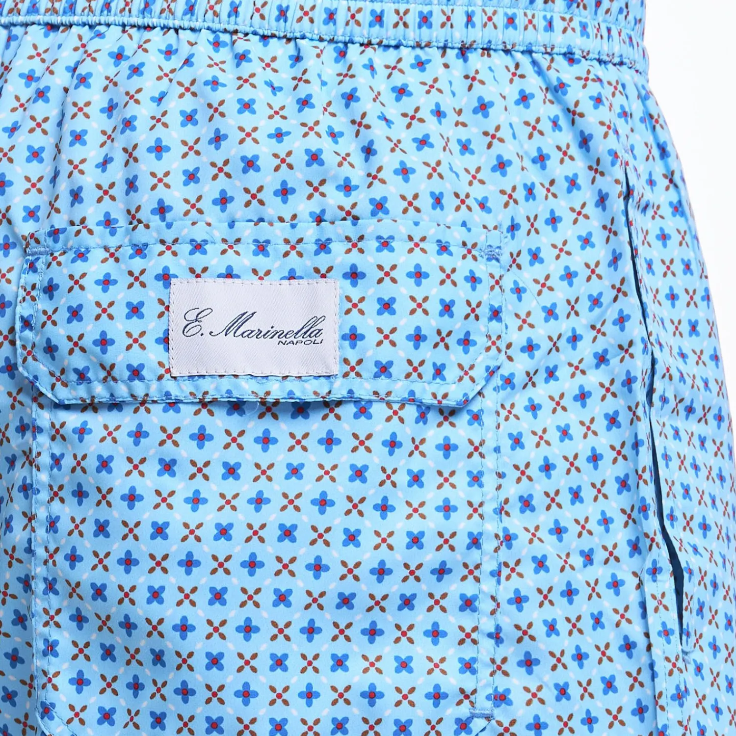 Light Blue Swim Short - Small Flower Pattern>E.Marinella Clearance