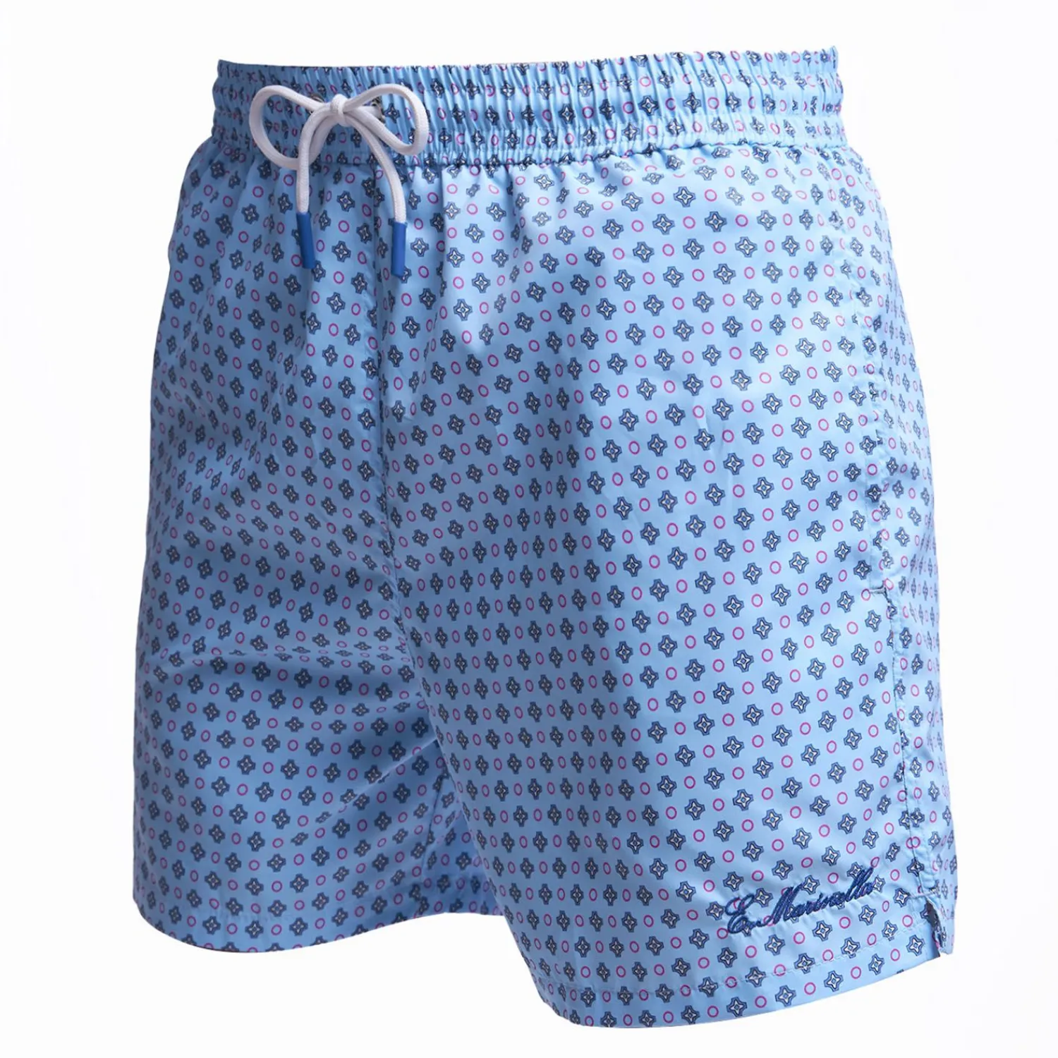 Light Blue Swim Short - Small Flower Pattern>E.Marinella Shop
