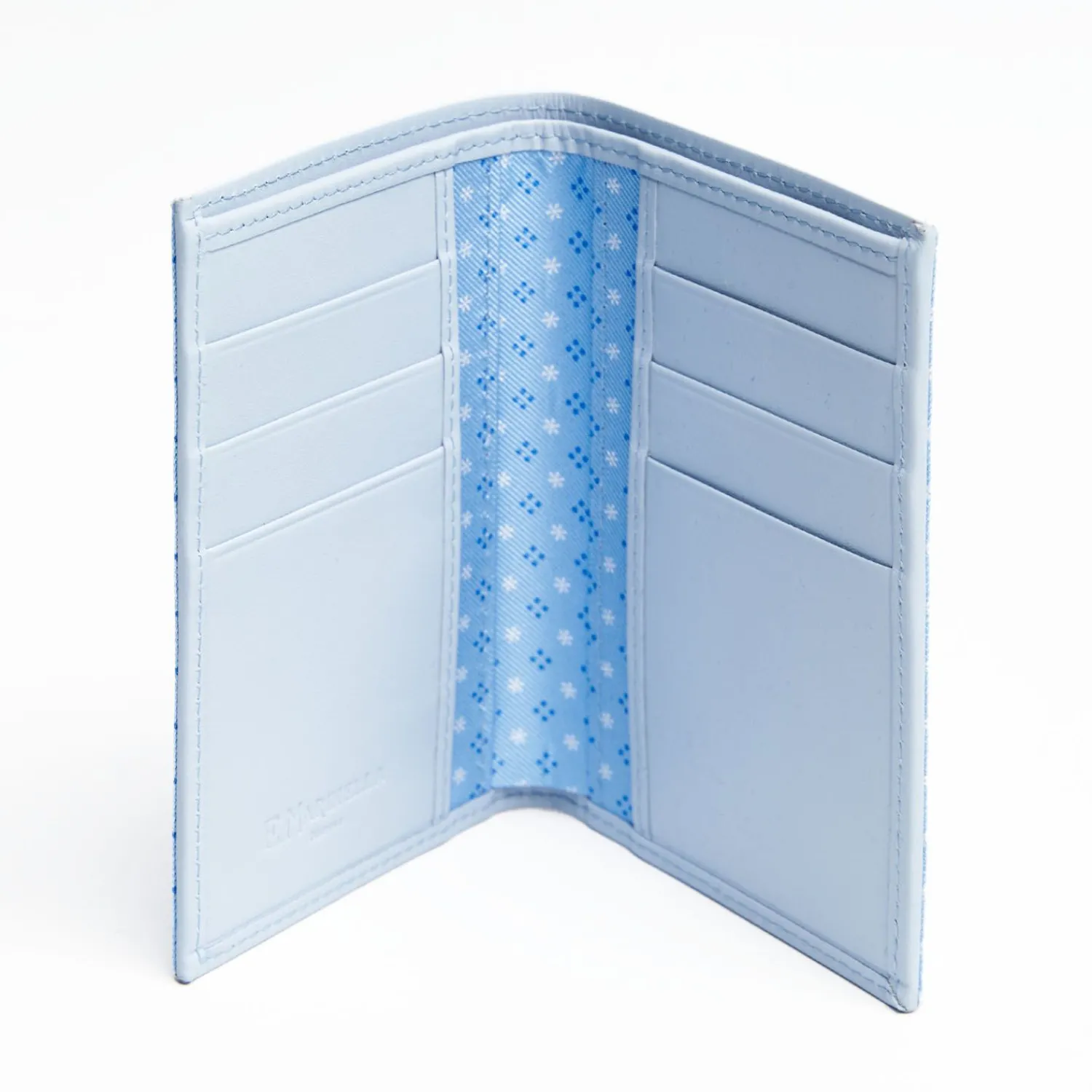 Light Blue Vertical Wallet In Silk And Leather>E.Marinella Hot