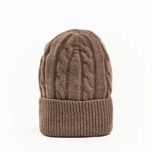 Light Brown Cashmere Braid Beanie>E.Marinella Sale