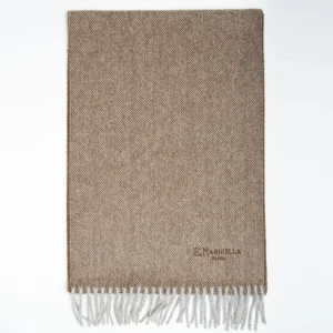 Light Brown Cashmere Fringed Scarf>E.Marinella Best Sale