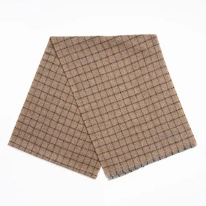 Light Brown Cashmere Small-Check Scarf>E.Marinella Best Sale