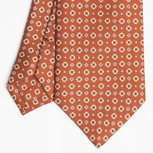 Light Brown Sartorial Classic Silk Tie Small Flower Pattern>E.Marinella Cheap