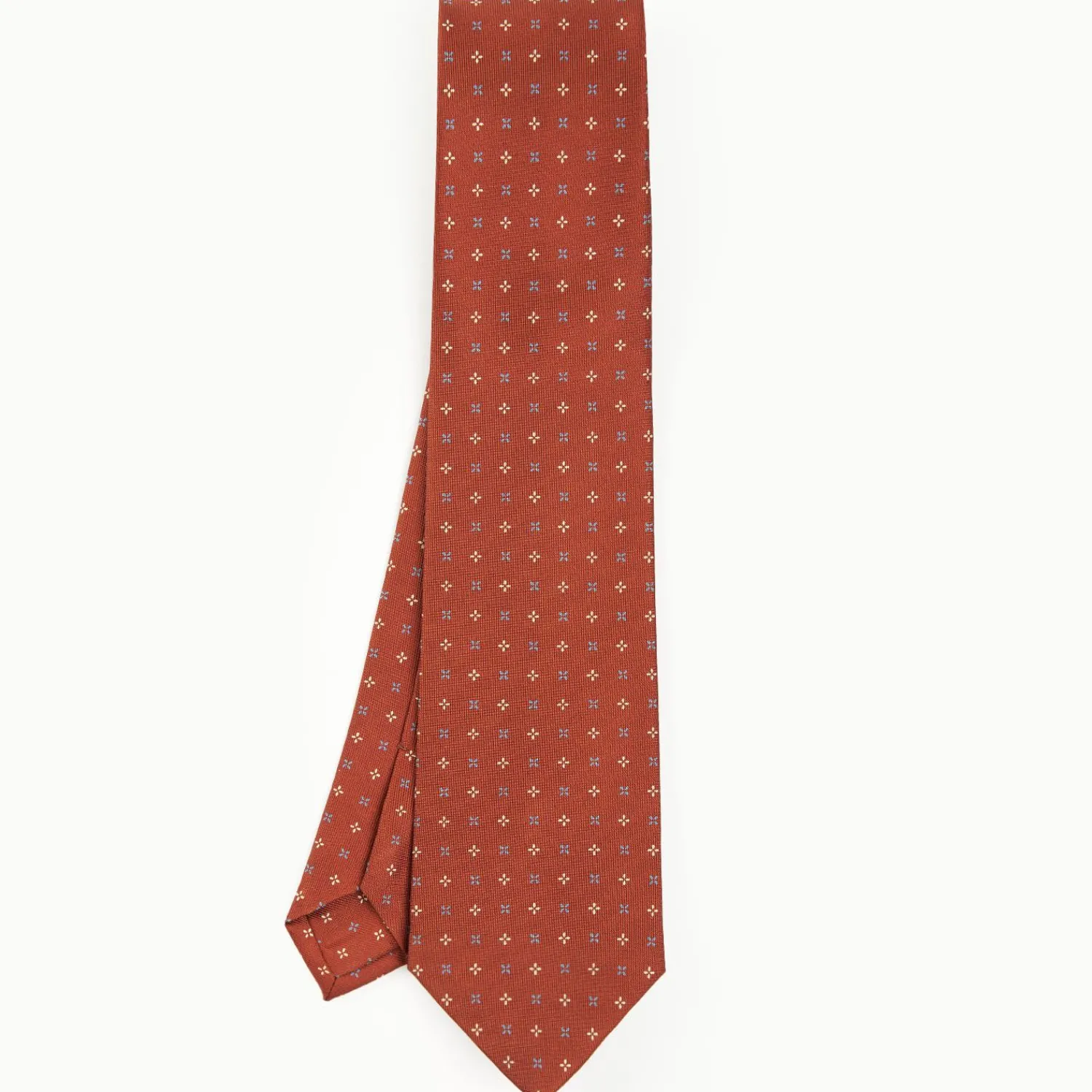 Light Brown Sartorial Classic Tie - Small Flower Pattern>E.Marinella Best Sale