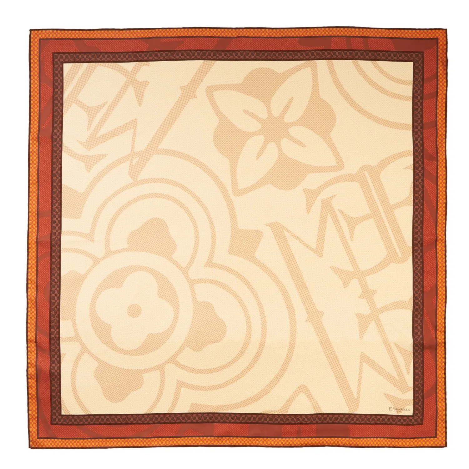 Light Brown Silk Scarf 90 - Archivio Ispiration 1961>E.Marinella Outlet