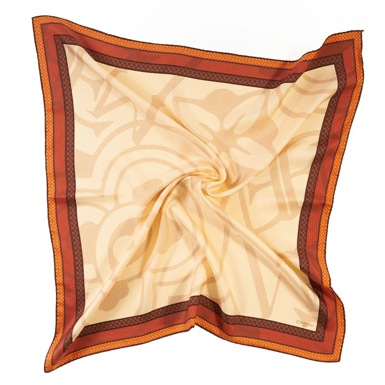 Light Brown Silk Scarf 90 - Archivio Ispiration 1961>E.Marinella Outlet