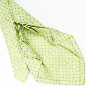 Light Green 9 Fold Sartorial Silk Tie Small Flower Pattern>E.Marinella Clearance