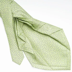 Light Green 9 Fold Sartorial Silk Tie - Small Geometric Pattern>E.Marinella Shop