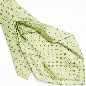 Light Green 7 Fold Sartorial Silk Tie - Small Flower Pattern>E.Marinella Clearance